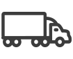 grey graphic icon of semi truck