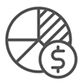 icon of pie chart and dollar sign