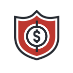 icon of red shield with dollar sign