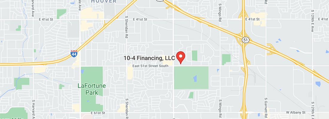 Image of Google map pointing out location of 10-4 Financing